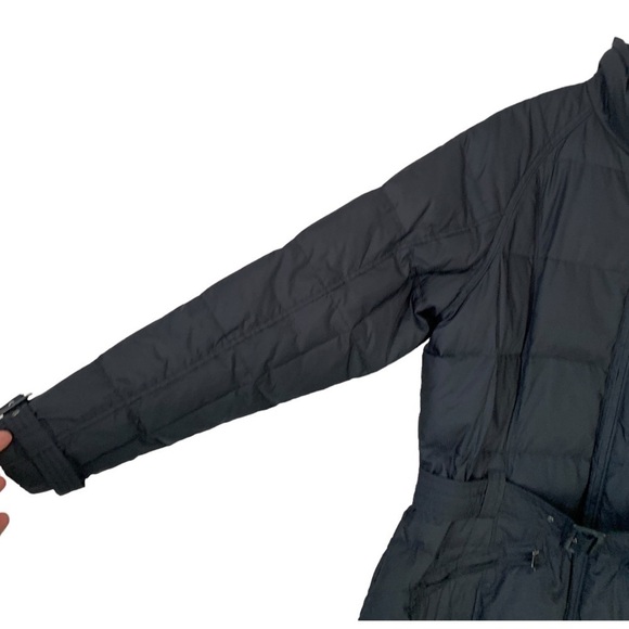 𝅺woolrich Down Filled Belted Long Puffer Jacket Black Women’s Size Large - Picture 3 of 15